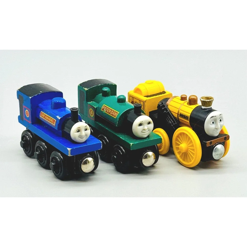 Thomas and Friends Wooden Train Tenders Harold Sir Handel Peter Sam Lot of 9